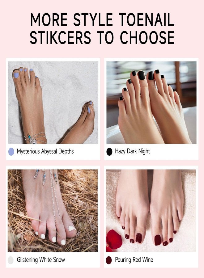 DUKASOU Semi Cured Gel Toe Nail Strips,32 Pcs Toe Nail Stickers Wraps(Scarlet Fiery Sun),Long Lasting Gel Strips with UV Lamp Requried,Easy to Apply - Image 4